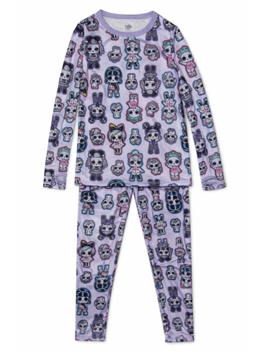 LOL Surprise Cuddl Duds Girls Pajama Set Small Purple Thermal Base Lay Character
